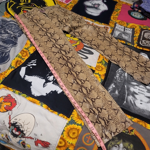 DOUBLE STANDARD CLOTHING Archive Genuine Pig Leather Snake Skin Pants Lined - Picture 3 of 12